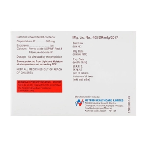 Capetero-500 Hetero Oncology 10 hộp x 1 vỉ x 10 viên