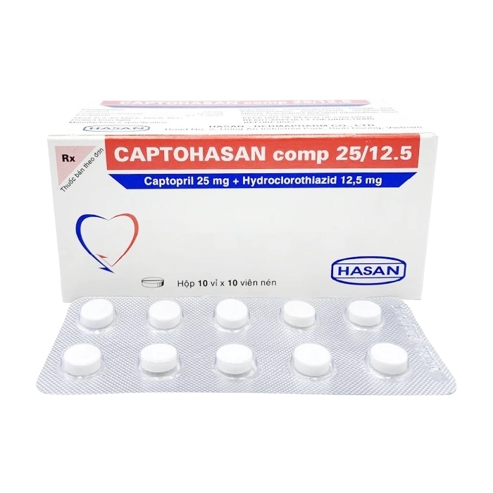 Captohasan Comp 25/12.5 Hasan 10 vỉ x 10 viên