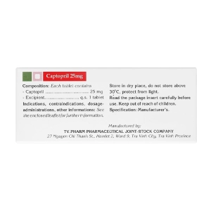 Captopril 25mg TV.Pharm 10 vỉ x 10 viên (Captopril)
