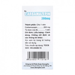 Carbamazepin 200mg Danapha 100 viên - Trị động kinh, đau dây thần kinh Carbamazepin 200mg Danapha 100 viên - Trị động kinh, đau dây thần kinh