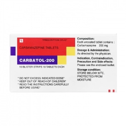 Carbatol-200 Torrent Pharma 10 vỉ x 10 viên - Trị bệnh động kinh cục bộ