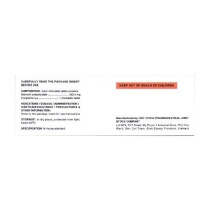 Carboticon 262.5mg Davipharm 6 vỉ x 10 viên (Bismuth subsalicylat)