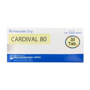 Cardival 80 Drug International 3 vỉ x 10 viên (Valsartan)