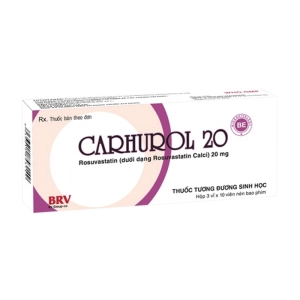 Carhurol 20 BRV 3 vỉ x 10 viên (Rosuvastatin)