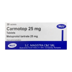 Carmotop 25mg S.C. Magistra 3 vỉ x 10 viên (Metoprolol)
