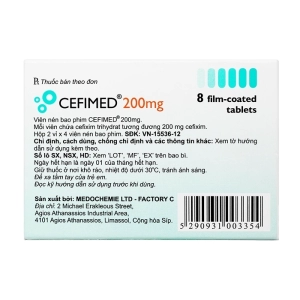 Cefimed 200mg Medochemie 2 vỉ x 4 viên (Cefixime Trihydrate)