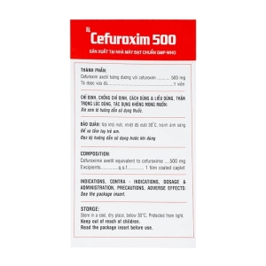 Cefuroxim 500 Pharimexco 1 vỉ x 10 viên (Cefuroxime)