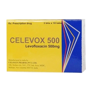 Celevox 500 Celogen 3 vỉ x 10 viên (Levofloxacin)