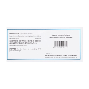 Cephalexin 500mg Bidiphar 10 vỉ x 10 viên (Cephalexin monohydrat)