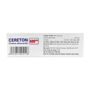 Cereton 600mg Mediplantex 3 vỉ x 10 viên (Choline alfoscerate)