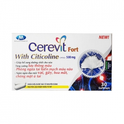 Tpbvsk bổ não Cerevit Fort With Citicoline 5.00mg, Hộp 30 viên