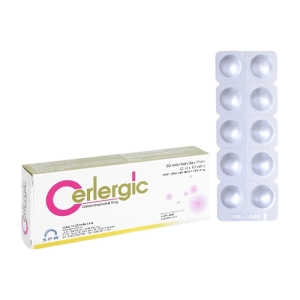 Cerlergic 10mg SPM 3 vỉ x 10 viên (Cetirizin dihydroclorid)