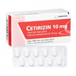 Cetirizin 10mg Imexpharm, 10 vỉ x 10 viên