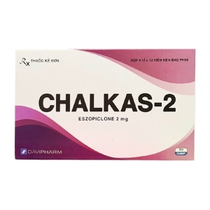 Chalkas-2 Davipharm 6 vỉ x 10 viên (Eszopiclone) Chalkas-2 Davipharm 6 vỉ x 10 viên (Eszopiclone)