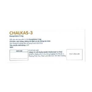 Chalkas-3 Davipharm 6 vỉ x 10 viên (Eszopiclone)