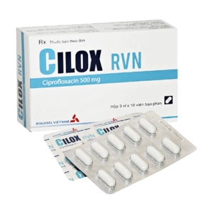 Cilox RVN 500mg Roussel 3 vỉ x 10 viên (Ciprofloxacin)