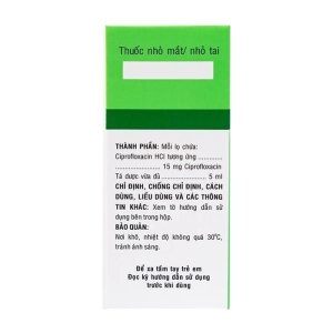 Ciprofloxacin 0.3% Bidiphar lọ 5ml (Ciprofloxacin)