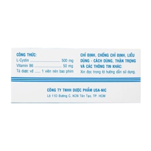 Cistinic NIC Pharma 5 vỉ x 10 viên (L-Cystine + Vitamin B6)