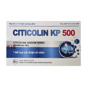 Citicolin KP 500 Khapharco 3 vỉ x 10 viên - Hỗ trợ cải thiện trí nhớ