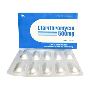 Clarithromycin 500mg Tipharco 1 vỉ x 10 viên (Clarithromycin)