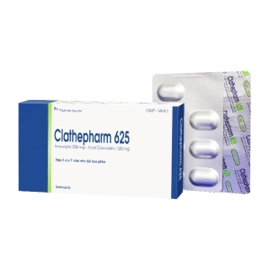 Clathepharm 625 Thephaco 2 vỉ x 7 viên (Amoxicillin + Acid Clavulanic)