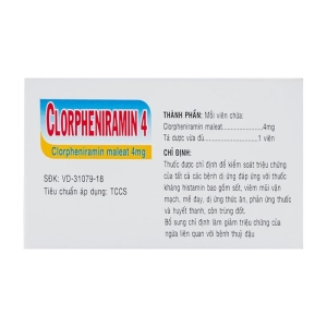 Clorpheniramin 4 Pharimexco 10 vỉ x 20 viên (Clorpheniramin maleat)