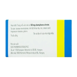 Clostilbegyt 50mg Egis 1 vỉ x 10 viên (Clomifene citrate)