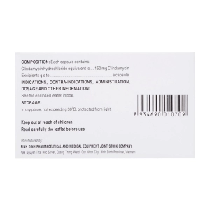 Clyodas 150 Bidiphar 5 vỉ x 10 viên (Clindamycin)