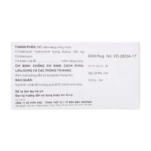Clyodas 150 Bidiphar 5 vỉ x 10 viên (Clindamycin)