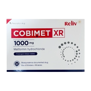 Cobimet XR 1000 Reliv 3 vỉ x 10 viên (Metformin hydrochloride)