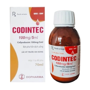 Codintec 100mg/5ml Dopharma lọ 70ml (Cefpodoxim) Codintec 100mg/5ml Dopharma lọ 70ml (Cefpodoxim)