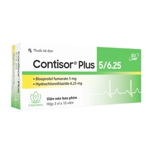 Contisor Plus 5/6.25 Fremed 3 vỉ x 10 viên (Bisoprolol + Hydrochlorothiazide)