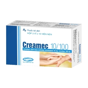 Creamec 10/100 Savipharm 3 vỉ x 10 viên (Carbidopa + Levodopa)