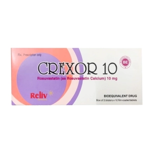 Crexor 10 Reliv 3 vỉ x 10 viên (Rosuvastatin)
