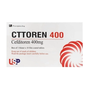 Cttoren 400 US Pharma - USP 1 vỉ x 10 viên (Cefditoren)
