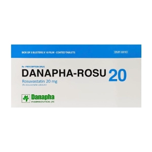 Danapha-Rosu 20 3 vỉ x 10 viên (Rosuvastatin)