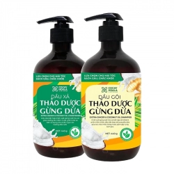 Dầu Gội Xả Thảo Dược Gừng Dừa Cocay Hoala 440g