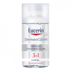 Nước tẩy trang dịu nhẹ cho da nhạy cảm Eucerin Dermato Clean Micellar Cleansing Fluid 3 In 1 125ml