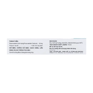Devastin 20 Bidiphar 3 vỉ x 10 viên (Rosuvastatin)