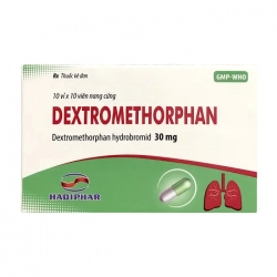 Dextromethorphan 30mg Hadiphar 10 vỉ x 10 viên – Thuốc trị ho Dextromethorphan 30mg Hadiphar 10 vỉ x 10 viên – Thuốc trị ho