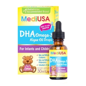 DHA Omega-3 Algae Oil Drops MediUSA 30ml - Bổ sung DHA, Omega-3 cho trẻ