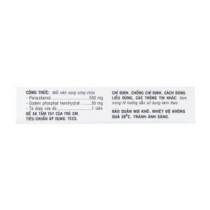 Di-Angesic Codein 30 TV.Pharm 2 vỉ x 10 viên (Paracetamol + Codein)