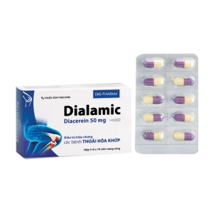Dialamic 50mg DHG Pharma 3 vỉ x 10 viên (Diacerein)