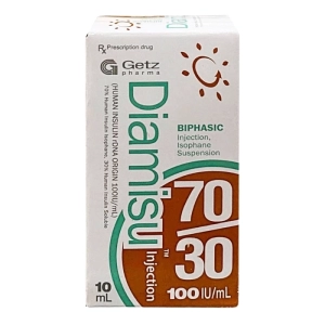 Diamisu 70/30 Injection 100IU/ml Getz Pharma 10ml (Insulin)
