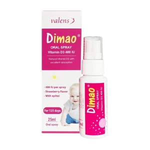 Dimao Oral Spray Vitamin D3 400 IU Valens 25ml - Phát triển chiều cao cho trẻ