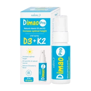 Dimao Pro Oral Spray D3 + K2 Valens 25ml - Hỗ trợ bổ sung canxi