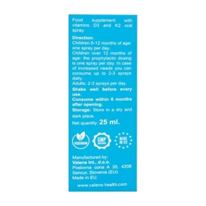Dimao Pro Oral Spray D3 + K2 Valens 25ml - Hỗ trợ bổ sung canxi