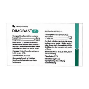 Dimobas 2 Agimexpharm 4 vỉ x 15 viên Dimobas 2 Agimexpharm 4 vỉ x 15 viên