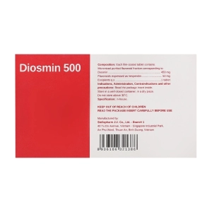 Diosmin 500 Stellapharm 6 vỉ x 10 viên Diosmin 500 Stellapharm 6 vỉ x 10 viên