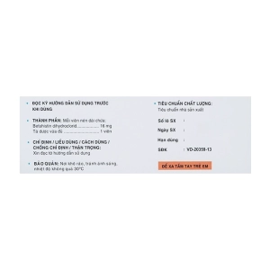 Divaser-F 16mg Davipharm 4 vỉ x 7 viên Divaser-F 16mg Davipharm 4 vỉ x 7 viên